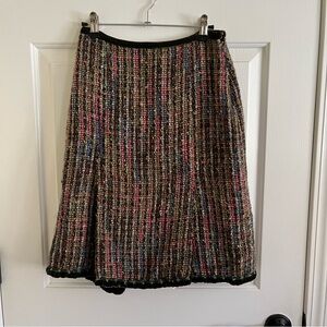 Vintage‎ 90s Y2K Tweed Skirt Women's Size 2 Green Pink Brown Fairy Grunge Preppy